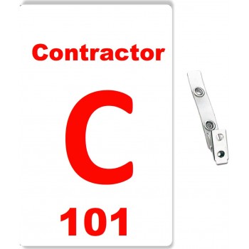 Custom Printed Numbered PVC Contractor Badges - 10 pack